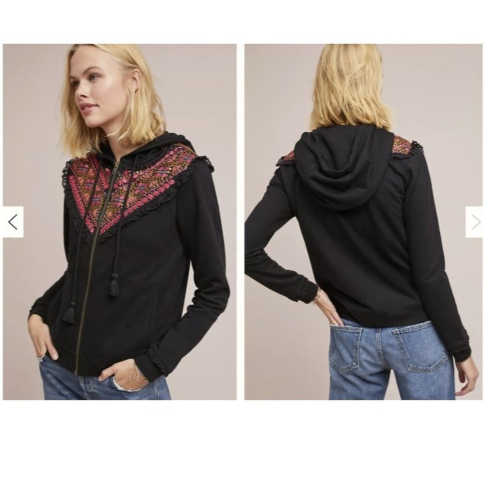 Brand New Anthropologie AKEMI + KIN Embroidered Terry Hoodie (size: S)